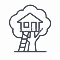 Tree House Icon Outline