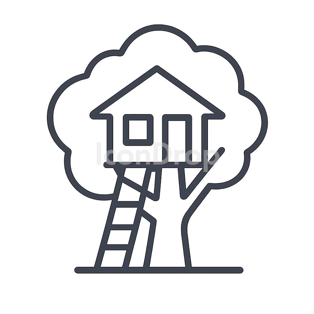 Tree House Icon Outline