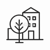 Tree Icon Architecture Outline