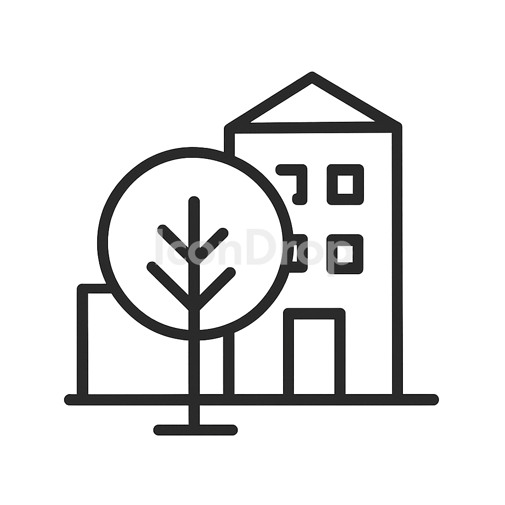 Tree Icon Architecture Outline