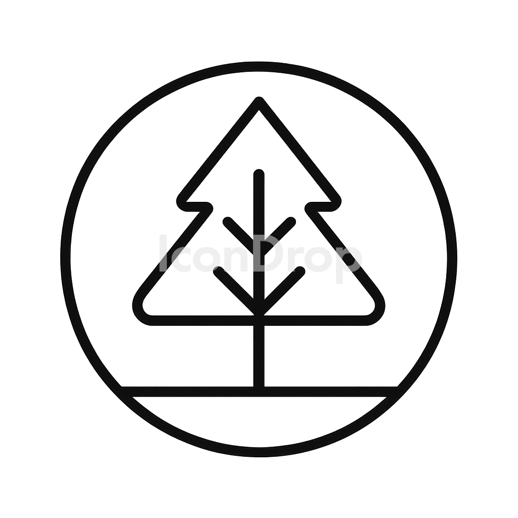 Tree Icon Circle Outline