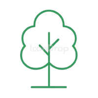 Tree Icon Green Outline