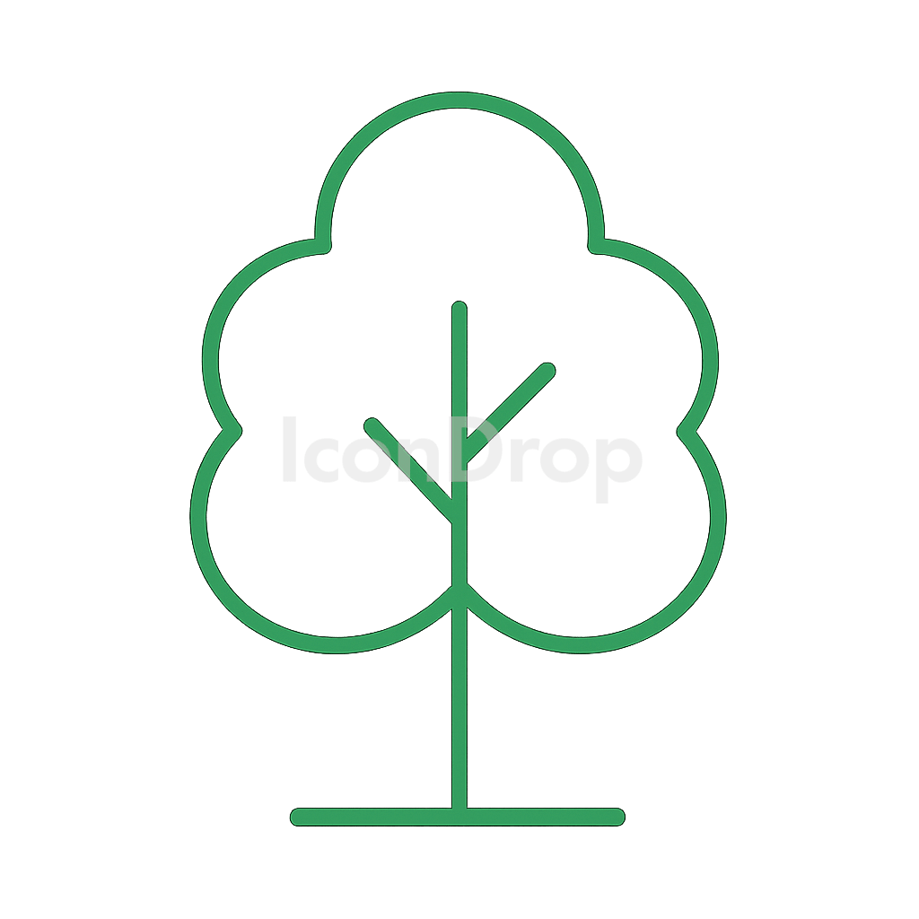 緑の木のアイコン アウトライン