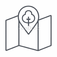 Tree Icon Map Outline