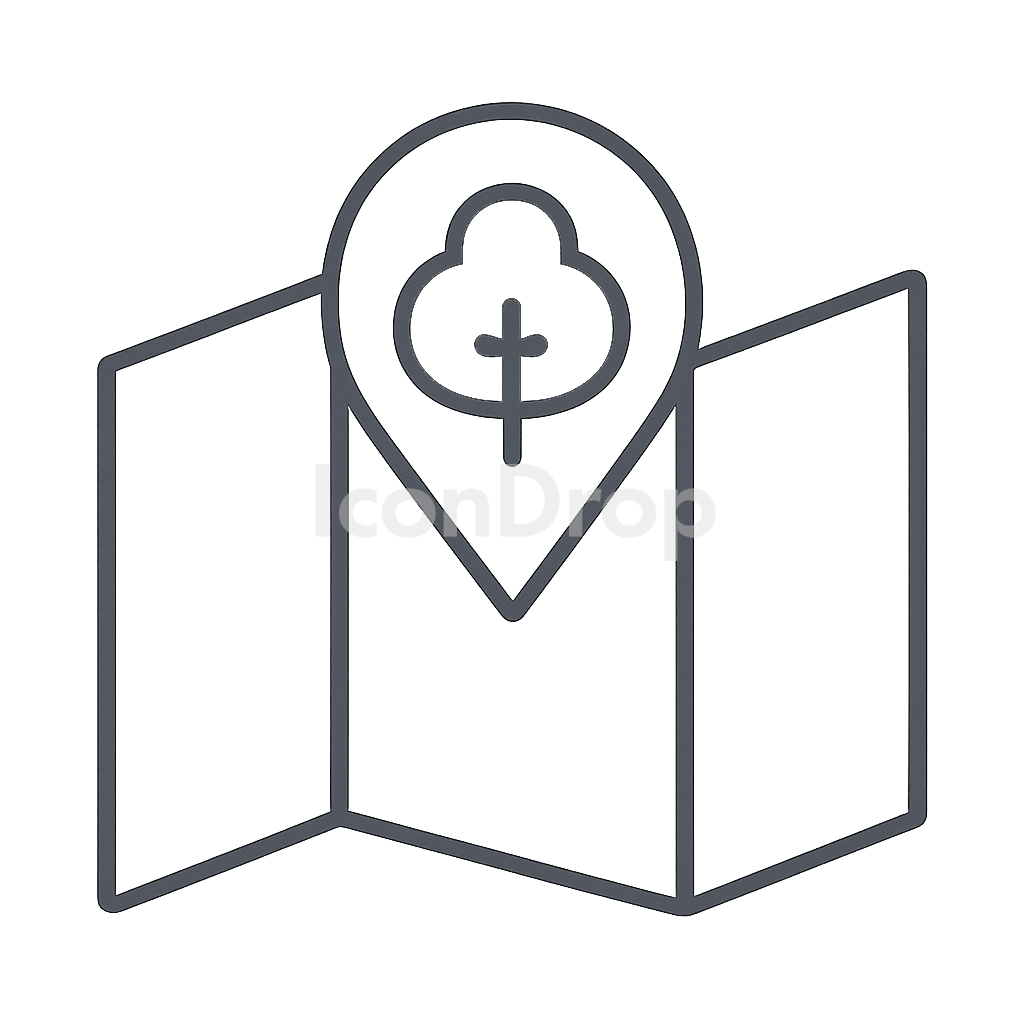 Tree Icon Map Outline