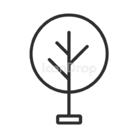 上から見た木のアイコン（アウトライン）