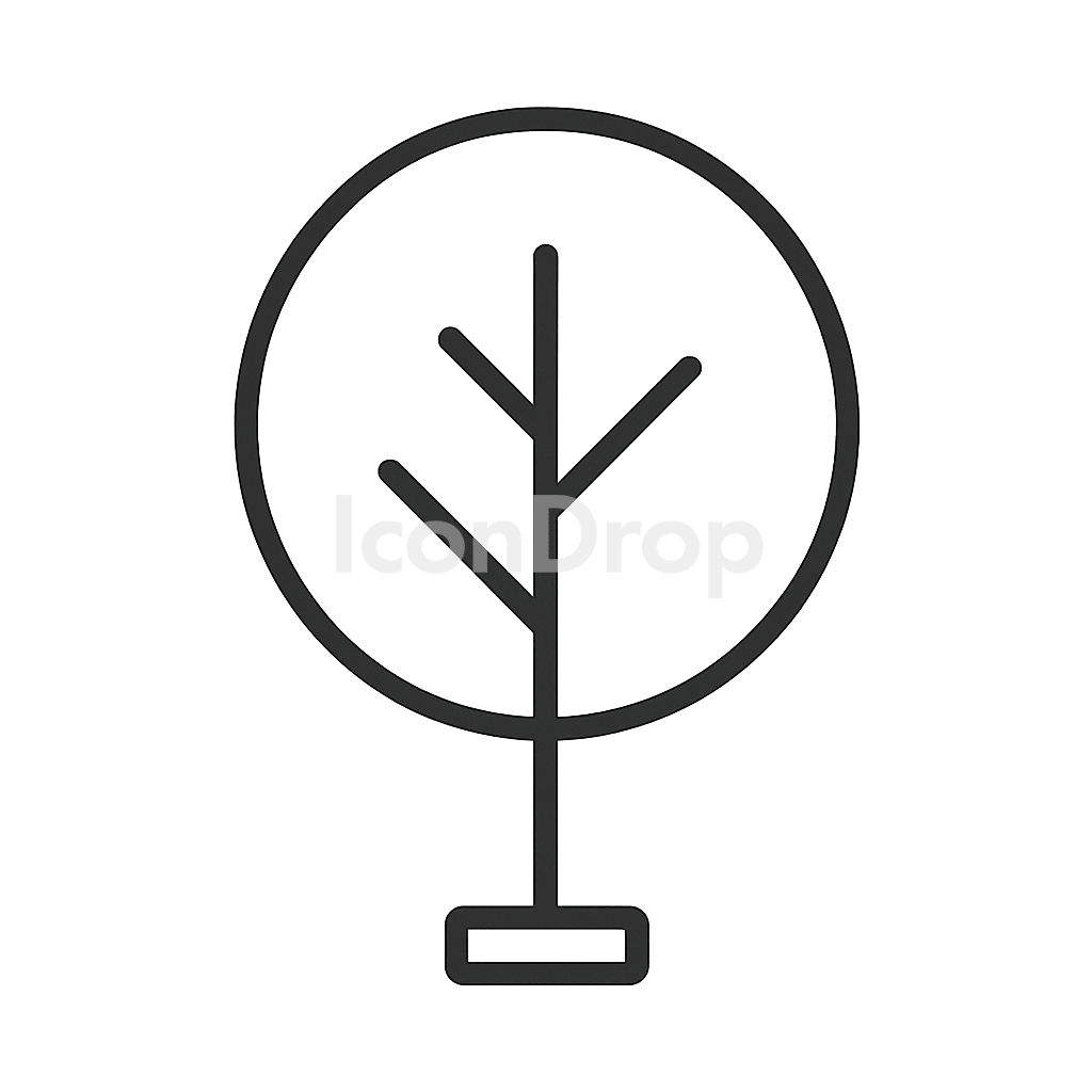 上から見た木のアイコン アウトライン