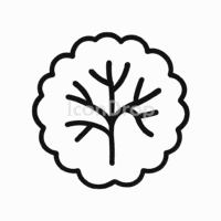 俯瞰（トップビュー）の木のアイコン（アウトライン）