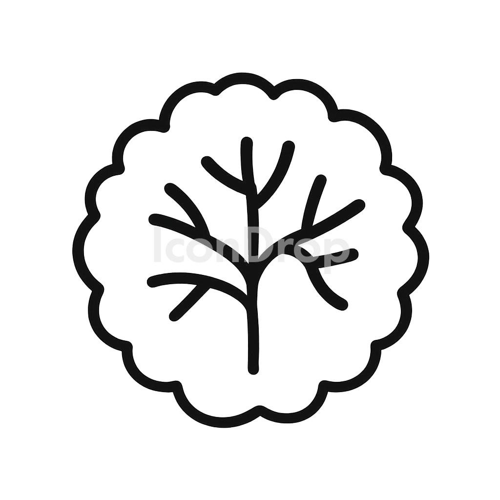 俯瞰（トップビュー）の木のアイコン アウトライン