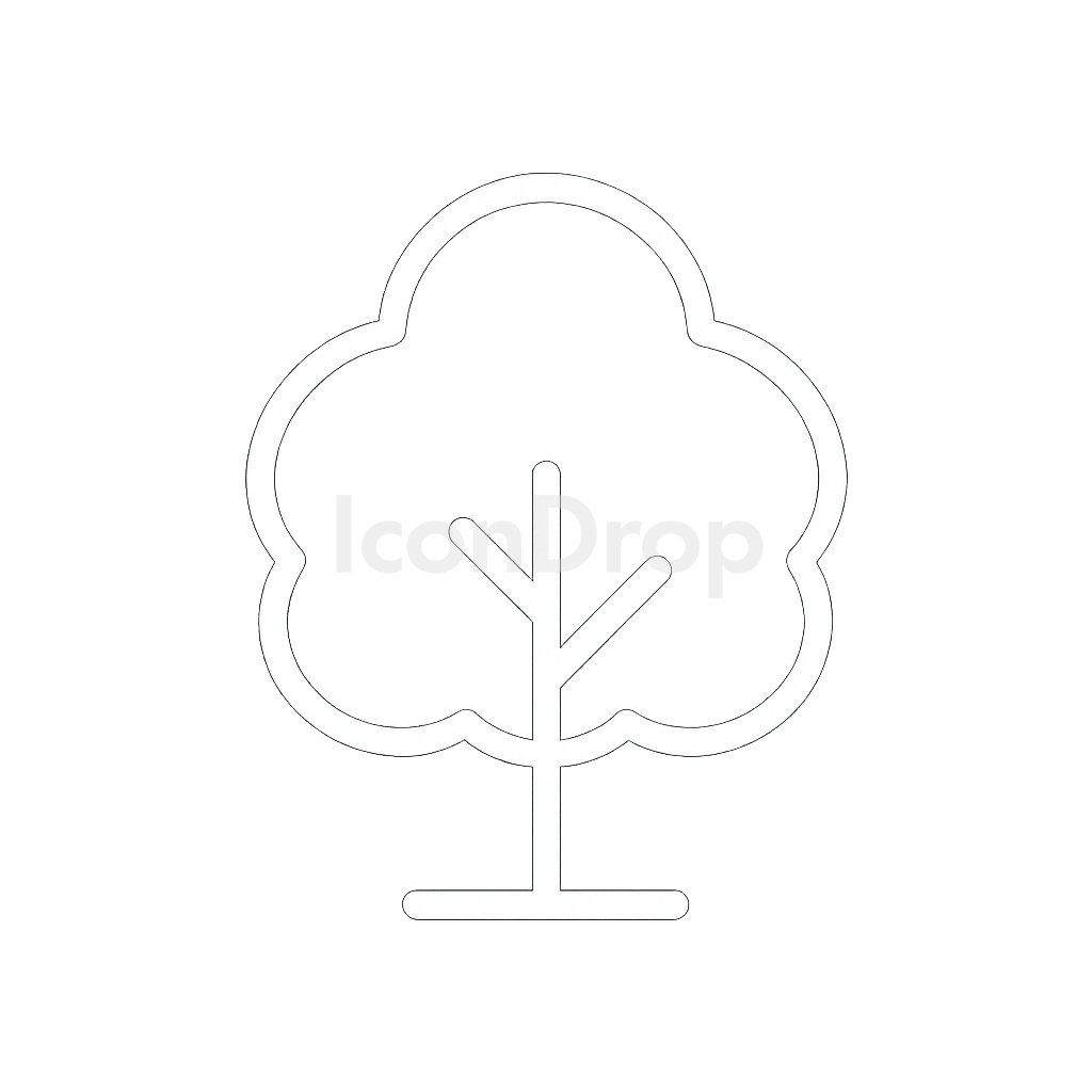 白い木のアイコン アウトライン