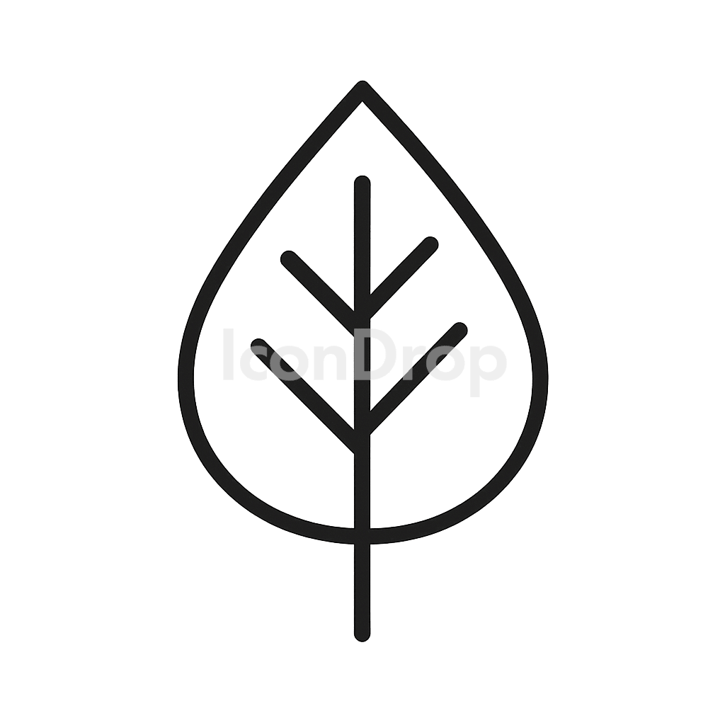 Tree Leaf Icon Outline