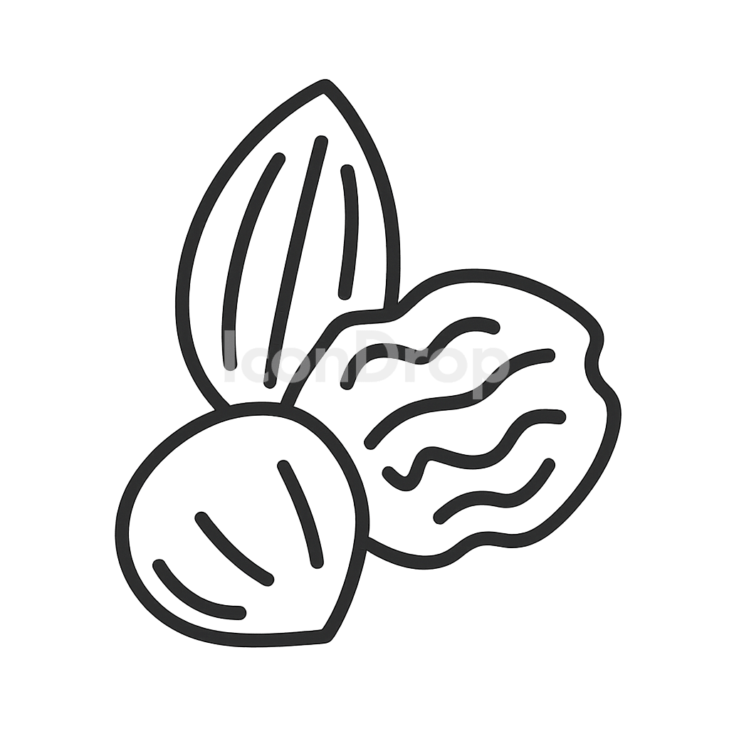 Tree Nuts Icon Outline