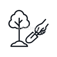 植樹のアイコン(アウトライン)