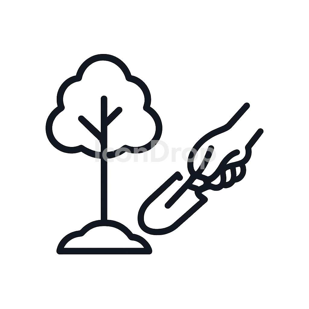 植樹のアイコン アウトライン