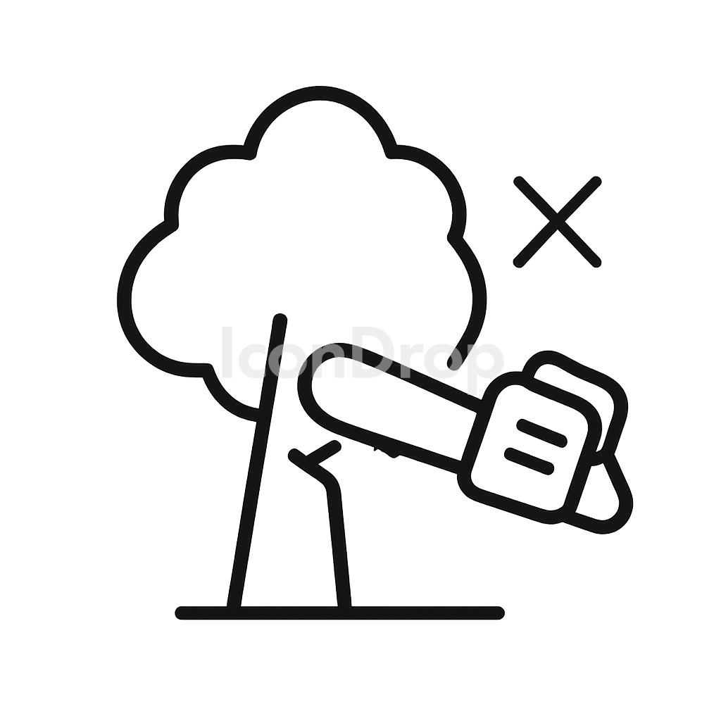 Tree Removal Icon Outline