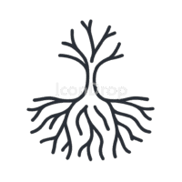 木の根のアイコン(アウトライン)
