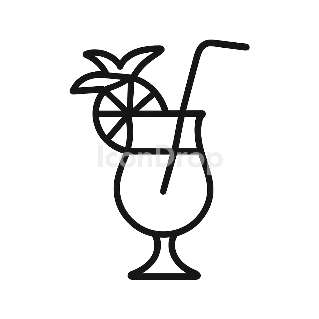 Tropical Drink Icon Outline