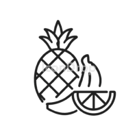 Tropical Fruits Icon Outline