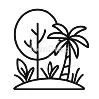 Tropical Rainforest Icon Outline