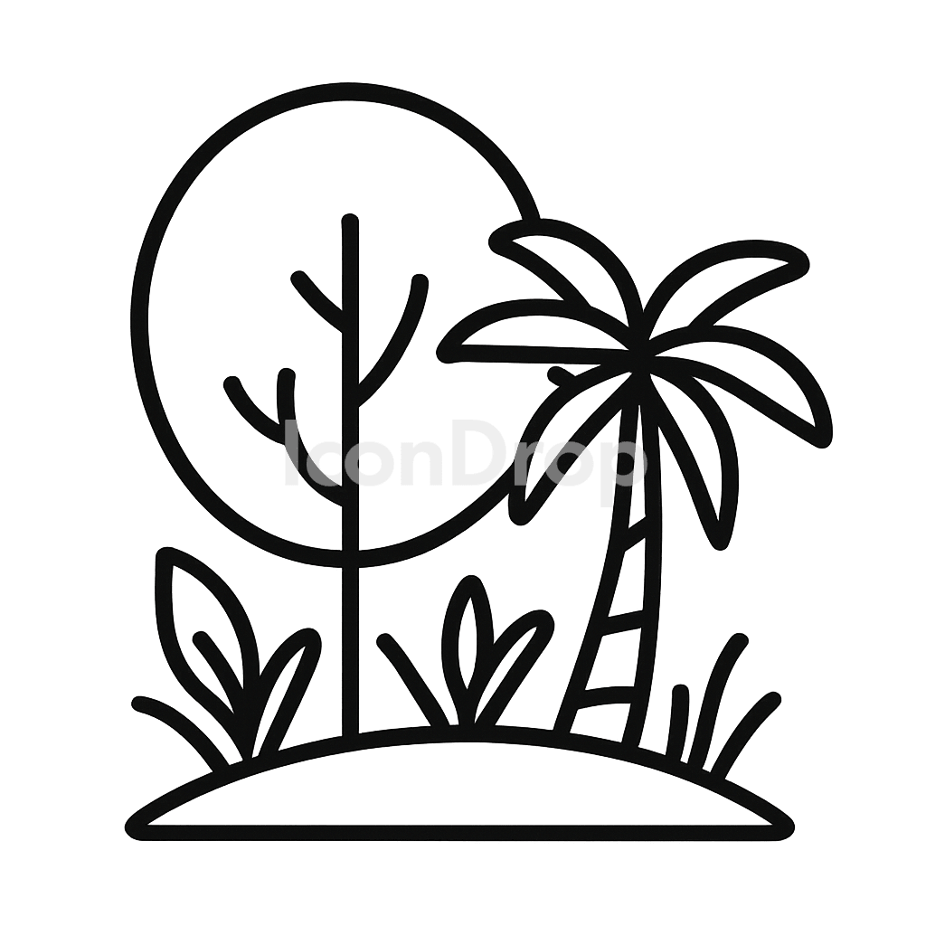 Tropical Rainforest Icon Outline