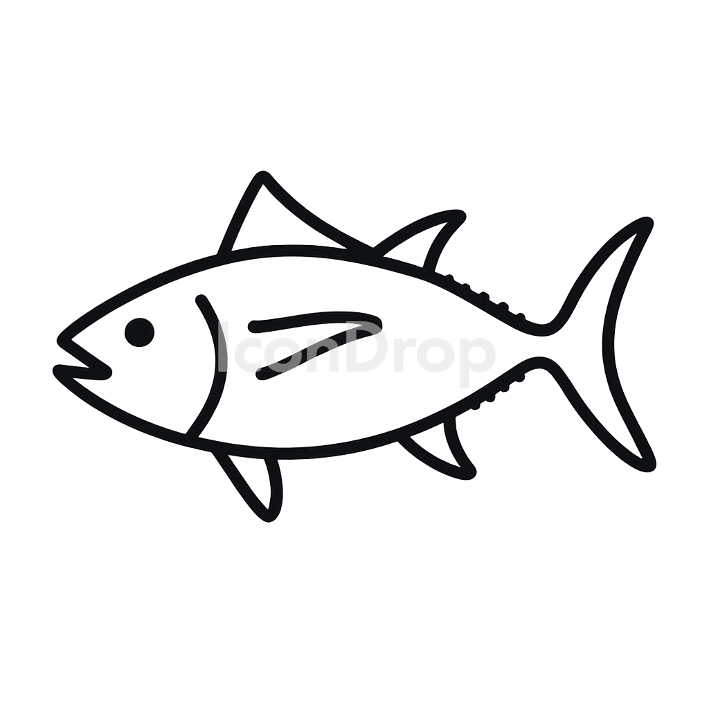 Tuna Fish Icon Outline