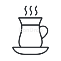 Turkish Tea Cup Icon Outline