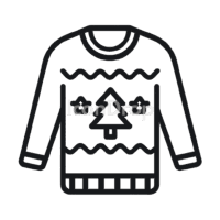 Ugly Christmas Sweater Icon Outline