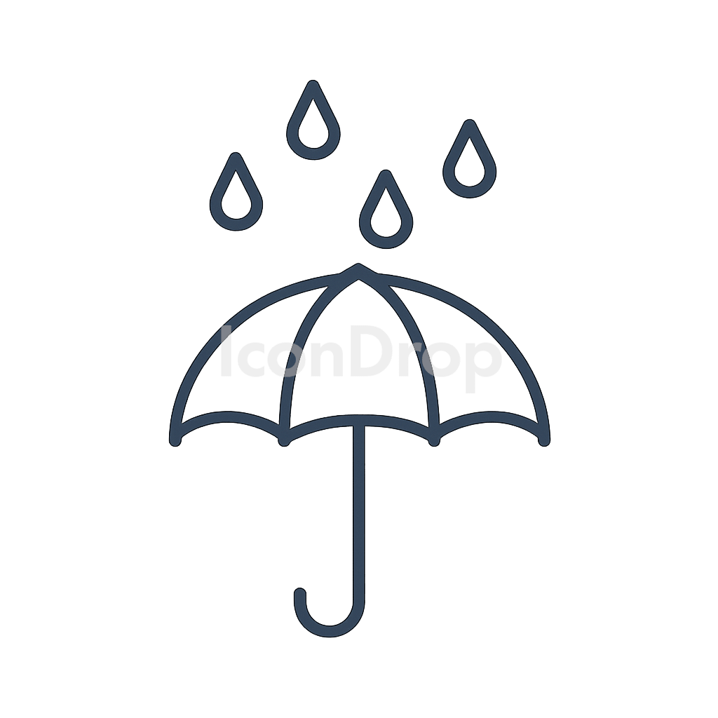 Umbrella Rain Icon Outline
