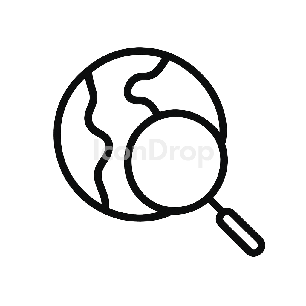 Universal Search Icon Outline