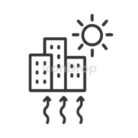 Urban Heat Island Icon Outline