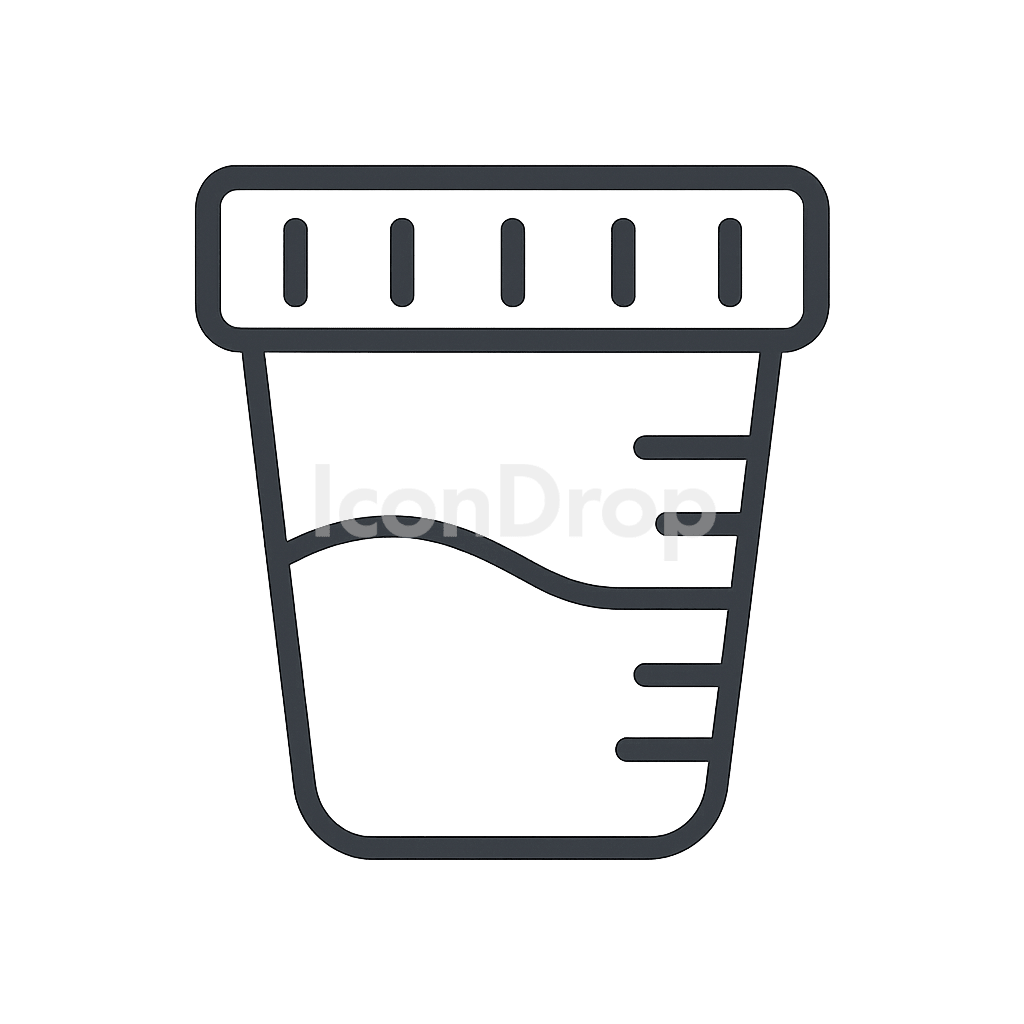 Urine Cup Icon Outline