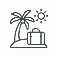 休暇（バケーション）のアイコン（アウトライン）