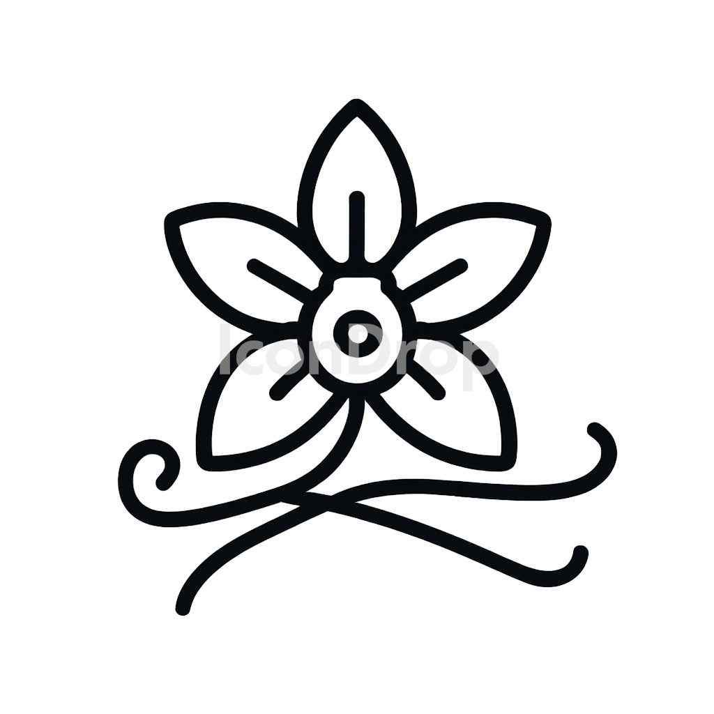 バニラの花のアイコン アウトライン