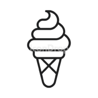 Vanilla Ice Cream Icon Outline