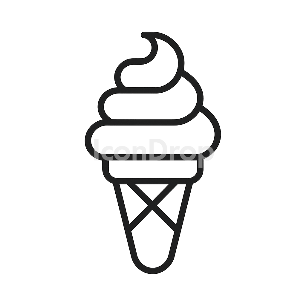 Vanilla Ice Cream Icon Outline