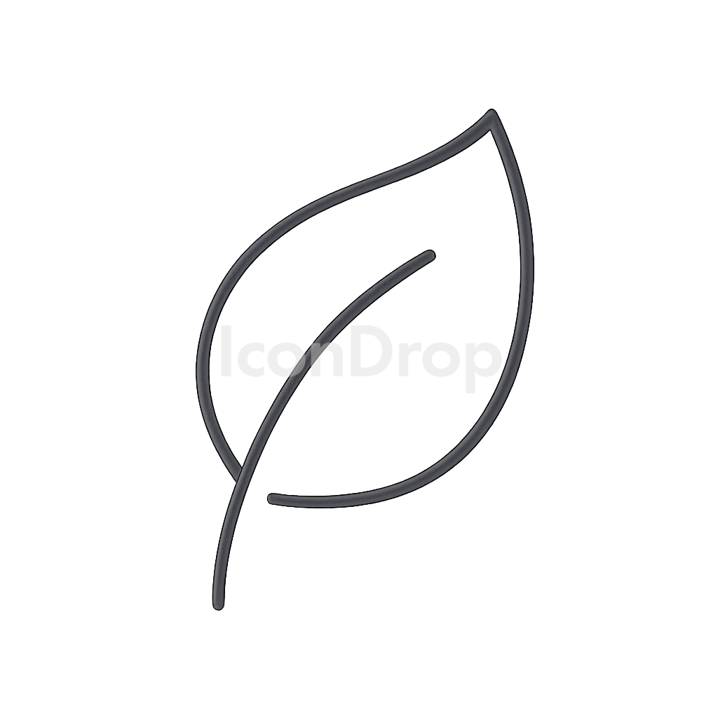 Vegan Leaf Icon Outline