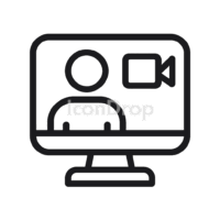Video Call Meeting Icon Outline