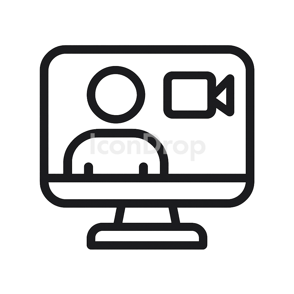 Video Call Meeting Icon Outline
