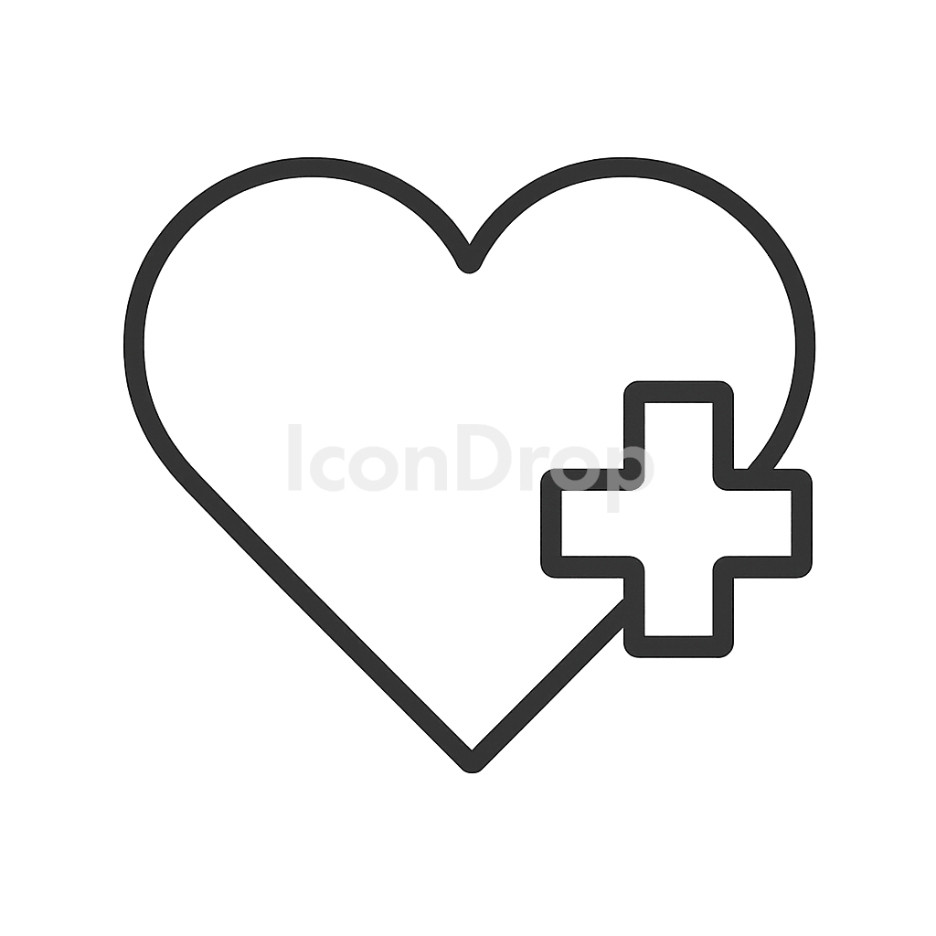 Video Game Heart Icon Outline