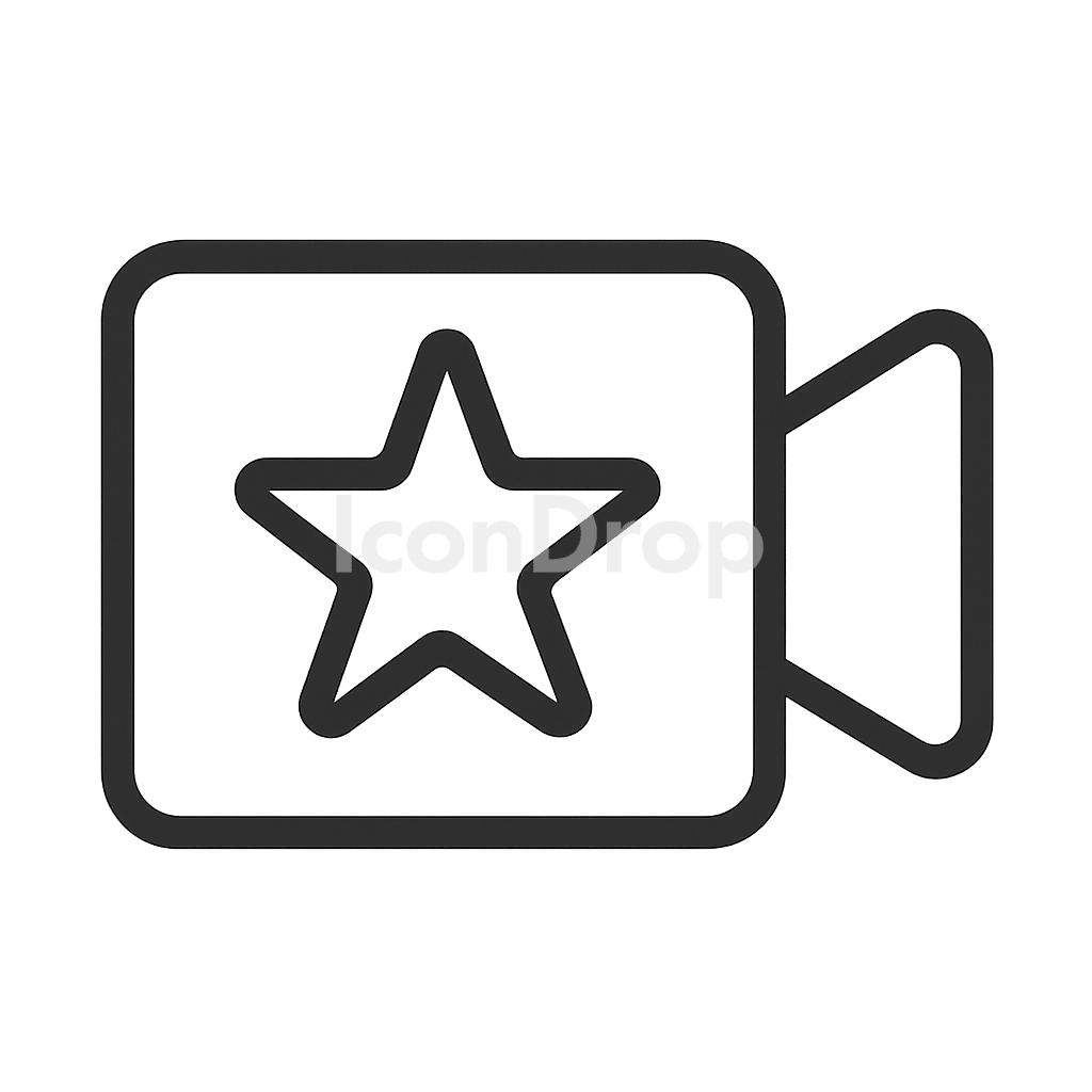 Video Star Icon Aesthetic Outline