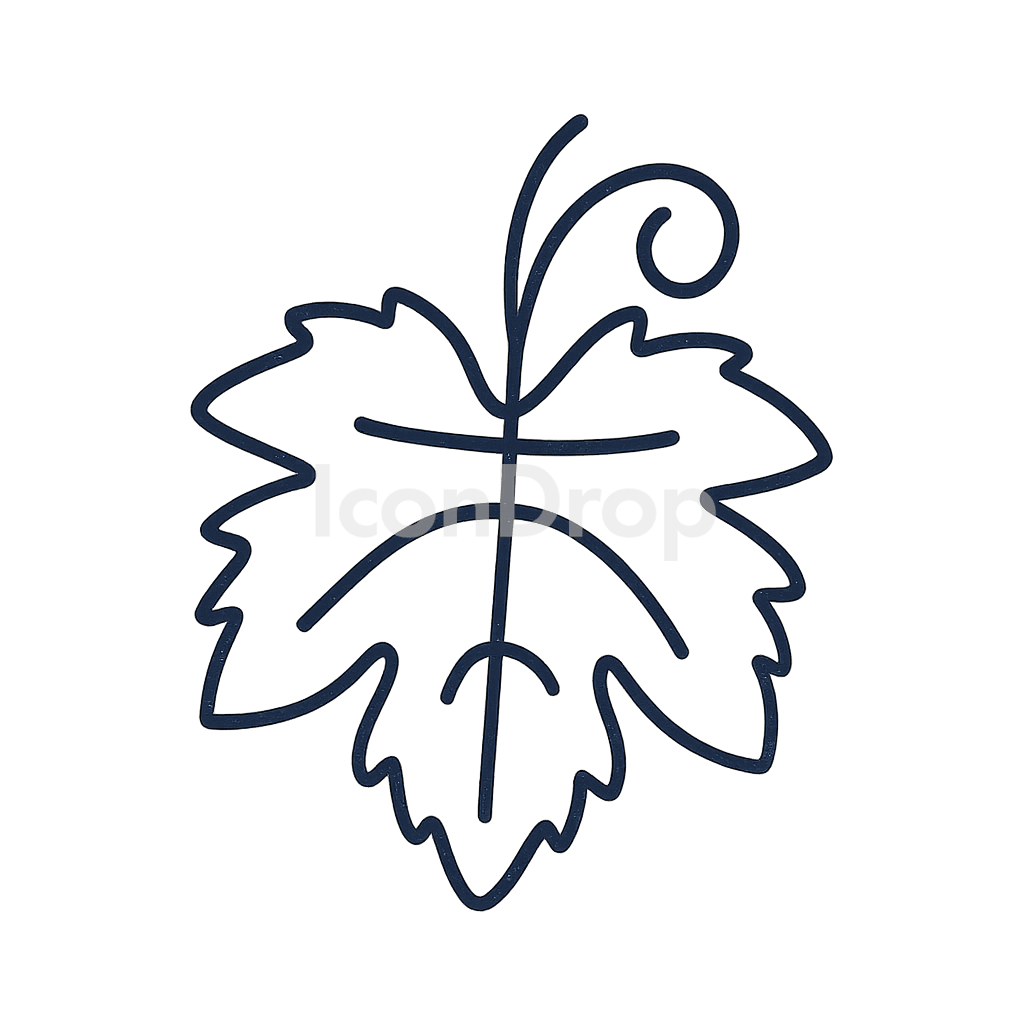 Vine Leaf Icon Outline
