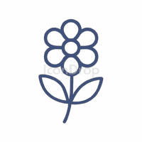 ヴィンテージフラワーのアイコン(アウトライン)