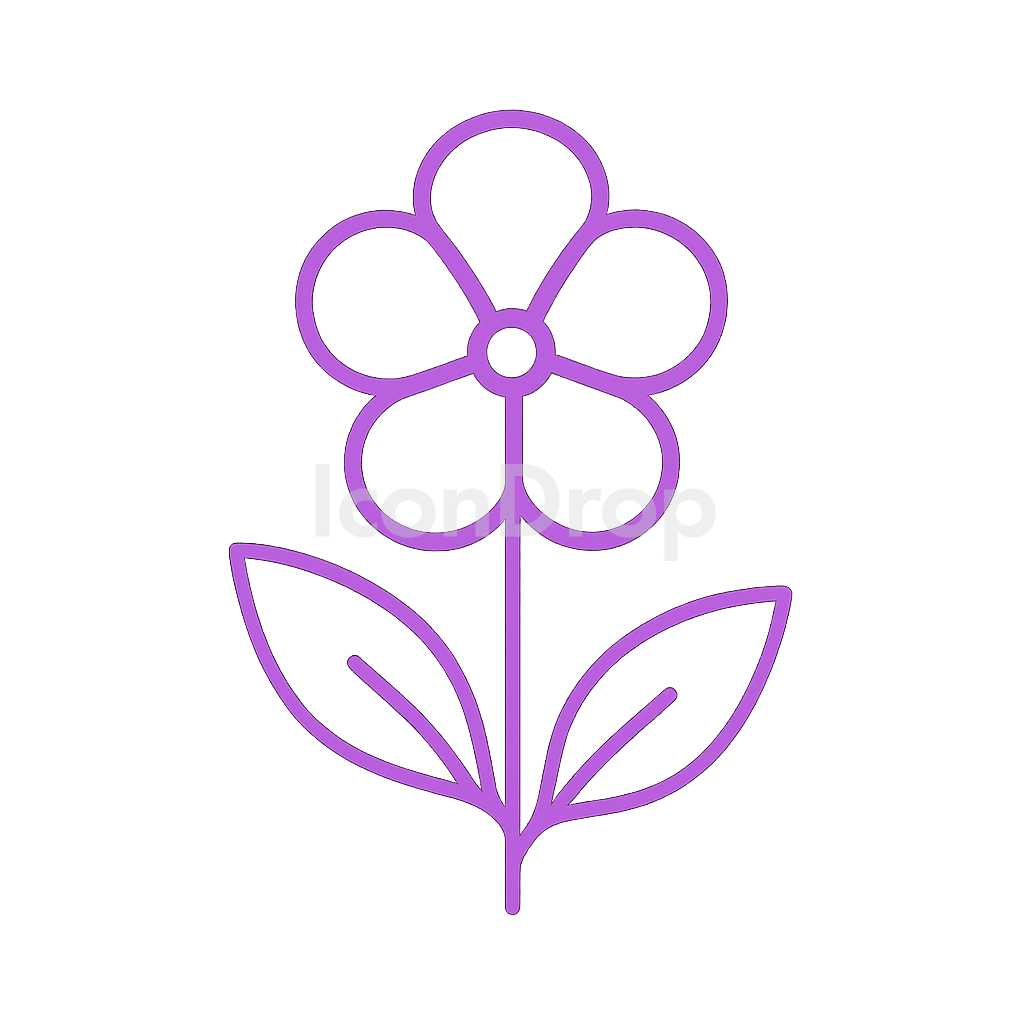 Violet Flower Icon Outline