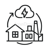 Virtual Power Plant Icon Outline