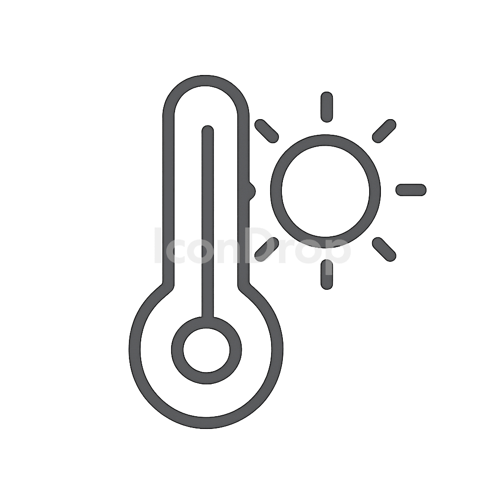 Warm Temperature Icon Outline
