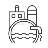 Wastewater Treatment Plant Icon Outline