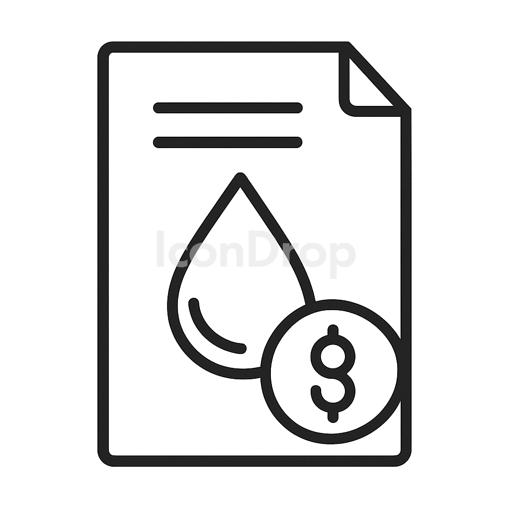 Water Bill Icon Outline