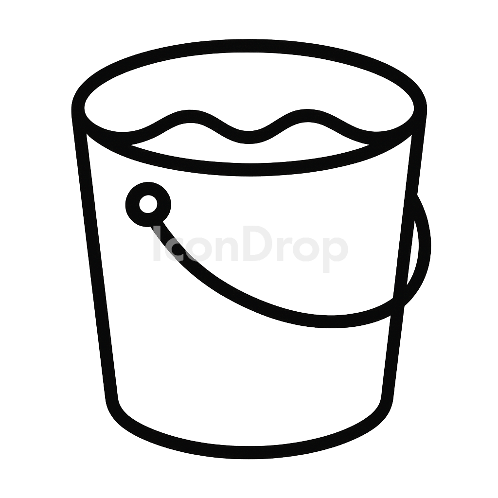 Water Bucket Icon Outline