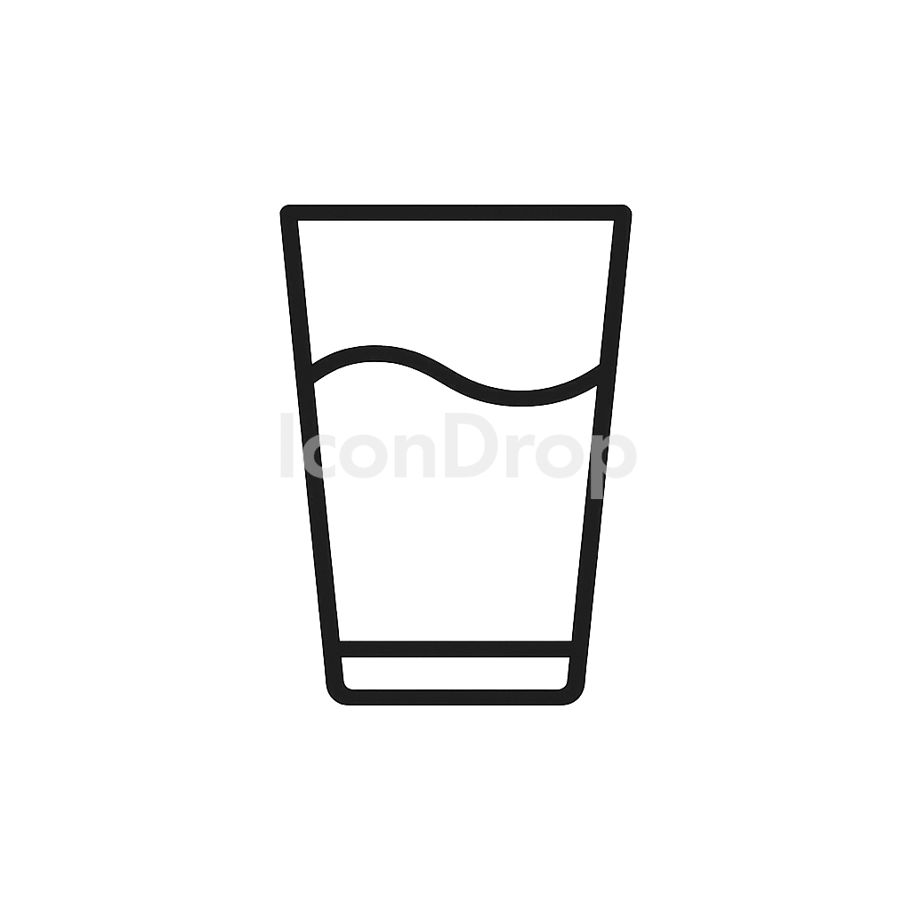 Water Cup Icon Outline