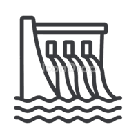 Water Dam Icon Outline